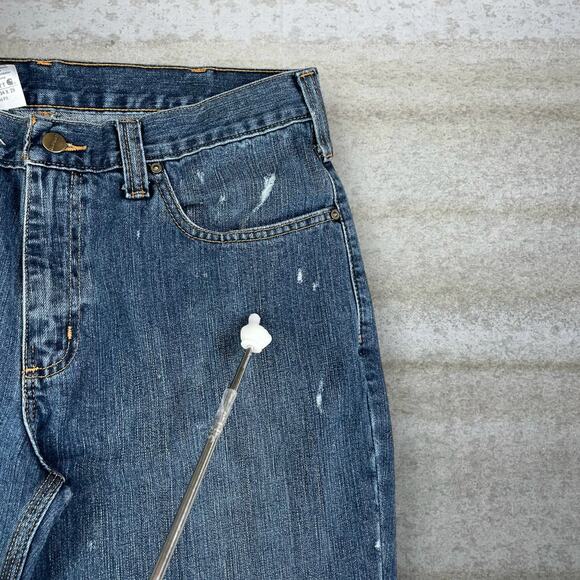 Vintage 90s Carhartt Jeans 34x28 Relaxed Fit Dark Wash Denim - Picture 8 of 8